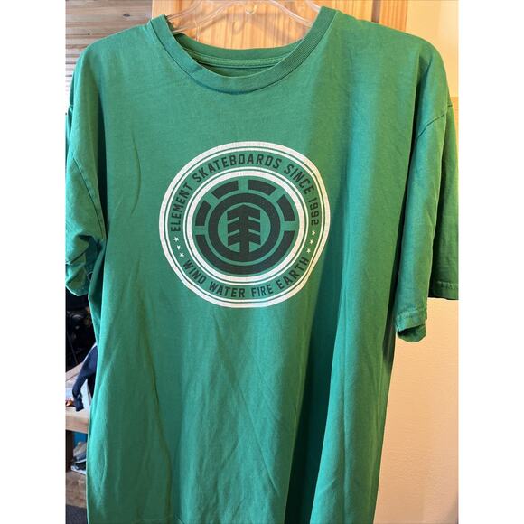 Element Skateboarding Vintage Men’s L Green Short Sleeve Cotton T-shirt - Picture 9 of 16